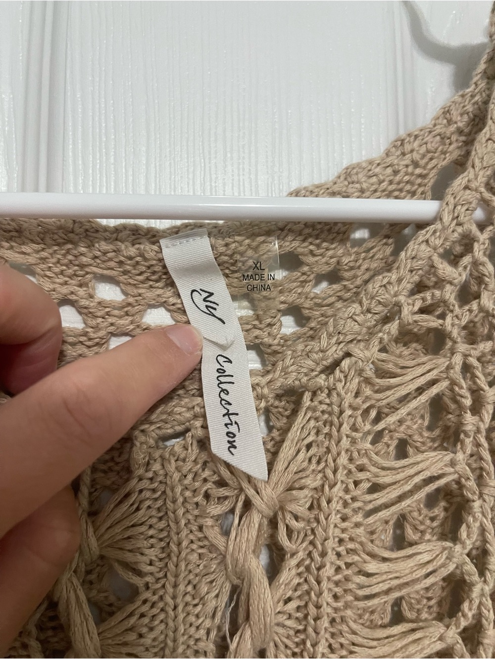 Women’s Beige Crochet Fringe Top - Picture 2 of 8
